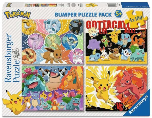 Pokemon Puzzles 4er-Pack Pokemon-Kumpels (4x100 Teile)