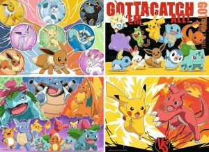 Pokemon Puzzles 4er-Pack Pokemon-Kumpels (4x100 Teile)