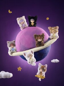 Planet Cat Wishing Star Series Minifiguren Blind Box...