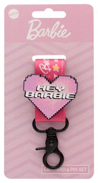 Barbie Schlüsselband & Ansteck-Pin Set