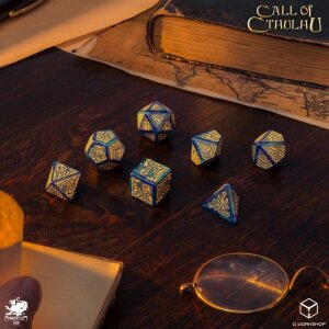 Call of Cthulhu 7th Edition 7er-Würfelset Blue-green & Gold