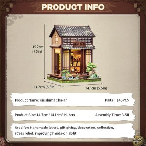 Miniature House Model Kit Kirishima Cha-an 19 x 14 cm