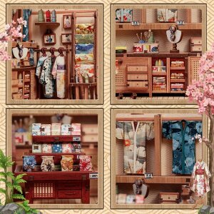 Miniature House Model Kit Sakura O Kimono Shop 19 x 14 cm