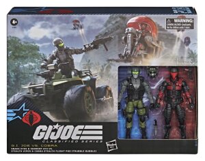 G.I. Joe Classified Series Actionfiguren & Fahrzeuge Set Snake Eyes & Varmint ATV vs. Stealth Viper & Cobra Stealth Flight Pod (Trubble Bubble) 15 cm