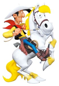 Lucky Luke Resin Statue Lucky Luke auf dem sich...
