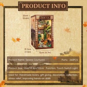 Book Nook Serene Courtyard 22 x 12 cm