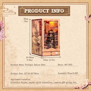 Book Nook Twilight Sakura Path 23 x 12 cm