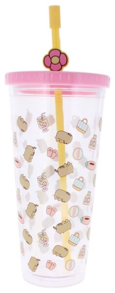 Pusheen Becher mit Strohhalm 700 ml