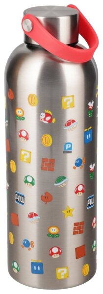 Super Mario Metall Trinkflasche mit Trageschlaufe