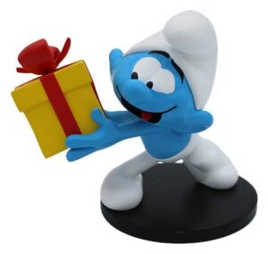 Die Schlümpfe Statue Jokey-Schlumpf mit Geschenk 10 cm