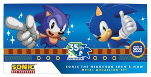 Sonic the Hedgehog Medaillen-Set 35th Anniversary Then & Now Limited Edition