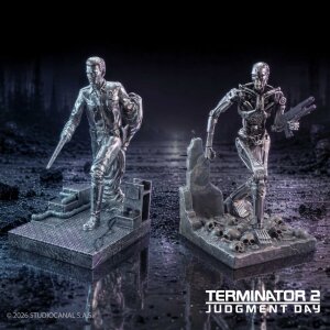 Terminator 2 Buchstützen T-1000 vs T-800 19 cm