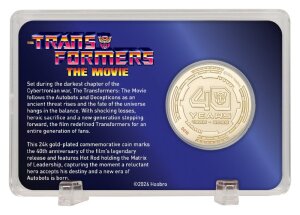 Transformers Sammelmünze The Movie 40th Anniversary Limited Edition 24k Gold Plated