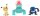 Pokemon Battle Figure Actionfiguren 3er-Pack Mimigma, Porygon & Glibunkel