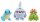 Pokemon Battle Figure Actionfiguren 3er-Pack Schiggy, Gruff & Blubella