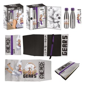 One Piece Stahlflasche, Sticker, Buchumschlag Geschenkset...