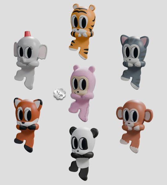 Tiny Shiny Hiney Peakers Minifiguren 6 cm Blind Box Display (6)