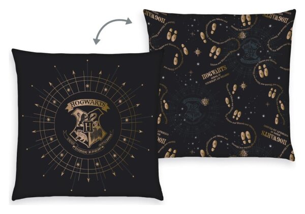 Harry Potter Dekokissen Hogwarts Crest & Marauders Map 40 x 40 cm