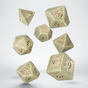 Elvish Jumbo 7er-Würfelset (Schimmernd Beige &...