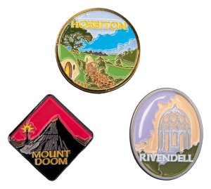 Herr der Ringe Trilogie Pin-Set Hobbiton, Rivendell &...