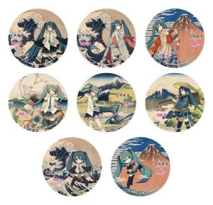 Katsushika Hokusai x Hatsune Miku Ansteck-Buttons 6 cm...