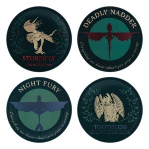 How to Train Your Dragon Untersetzer 4-Pack Dragon...
