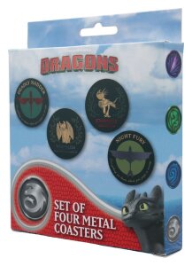 How to Train Your Dragon Untersetzer 4-Pack Dragon Printed Metal