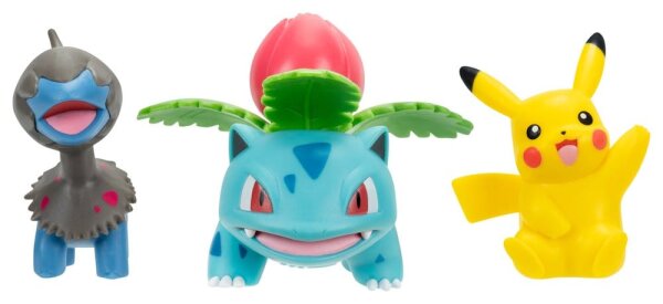 Pokemon Battle Figure Set Actionfiguren Pikachu, Kapuno & Bisaknosp (3er-Pack)