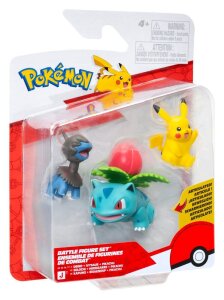 Pokemon Battle Figure Set Actionfiguren Pikachu, Kapuno & Bisaknosp (3er-Pack)