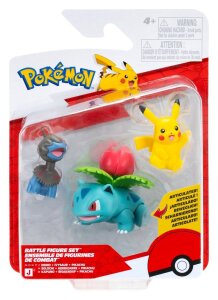 Pokemon Battle Figure Set Actionfiguren Pikachu, Kapuno & Bisaknosp (3er-Pack)