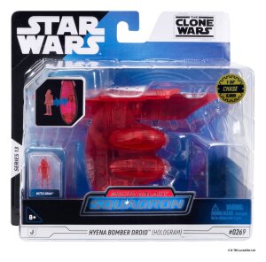 Star Wars Mittelgroßes Fahrzeug & Figuren Set Hyänen-Bomber (Rotes Hologramm) & Kampfdroide (Chase)