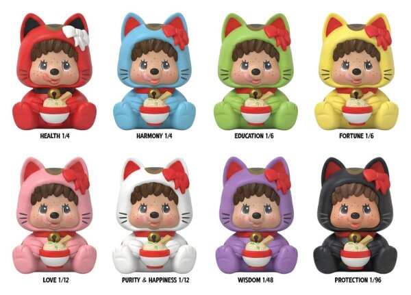 Monchhichi Rokimoto Figur Cup of Fun Lucky Cat Series 10 cm Blind Box Display (6)