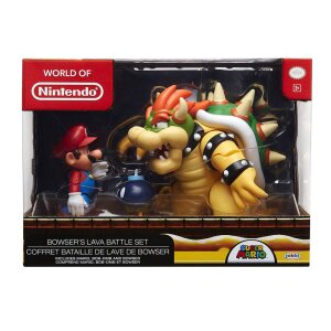 World of Nintendo Actionfiguren 3er-Pack Mario vs. Bowser Lava Battle 6-15 cm